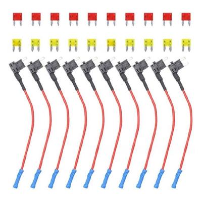 10Pcs Standard Auto Fuse Stand Replacement Fuse Tap Adapters Jumpers Car Fuse Holder with Standard Low Profile Fuse