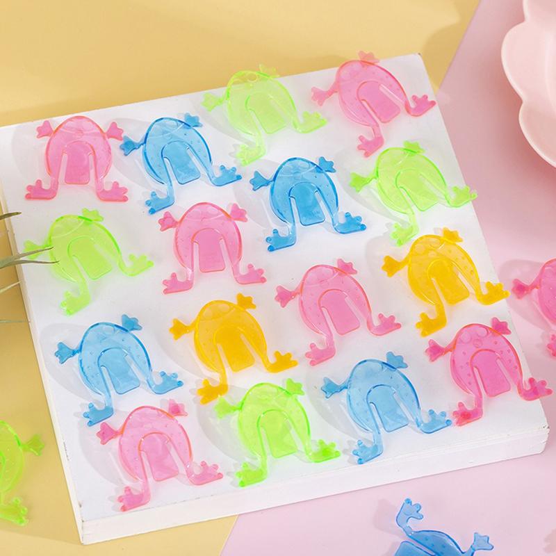 20/40/50PCS Transparent Bouncing Frogs 4.5cm Plastic Colorful Jumping Frogs Game Prizes Party Rewards Office Stress Reliever ZYF