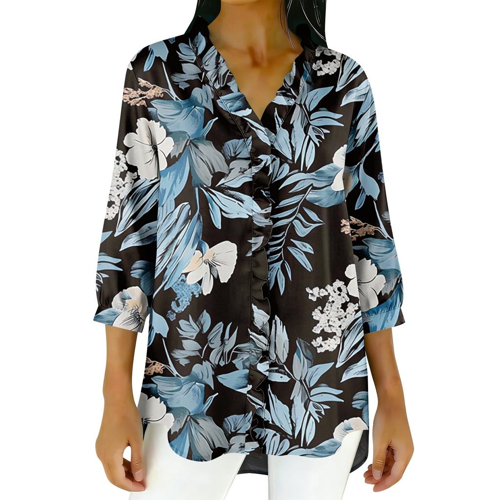 Women's 3/4 Sleeve Shirts Graphic Tees Shirts Casual Basic Tops Pullovers