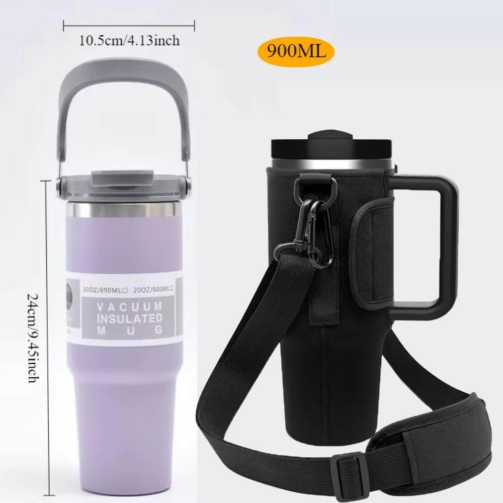 30/40OzWaterBottle Crossbody Bag Reusable Water Bottle Accessory Portable Water Bottle Cooler Bag with Adjustable Shoulder Strap