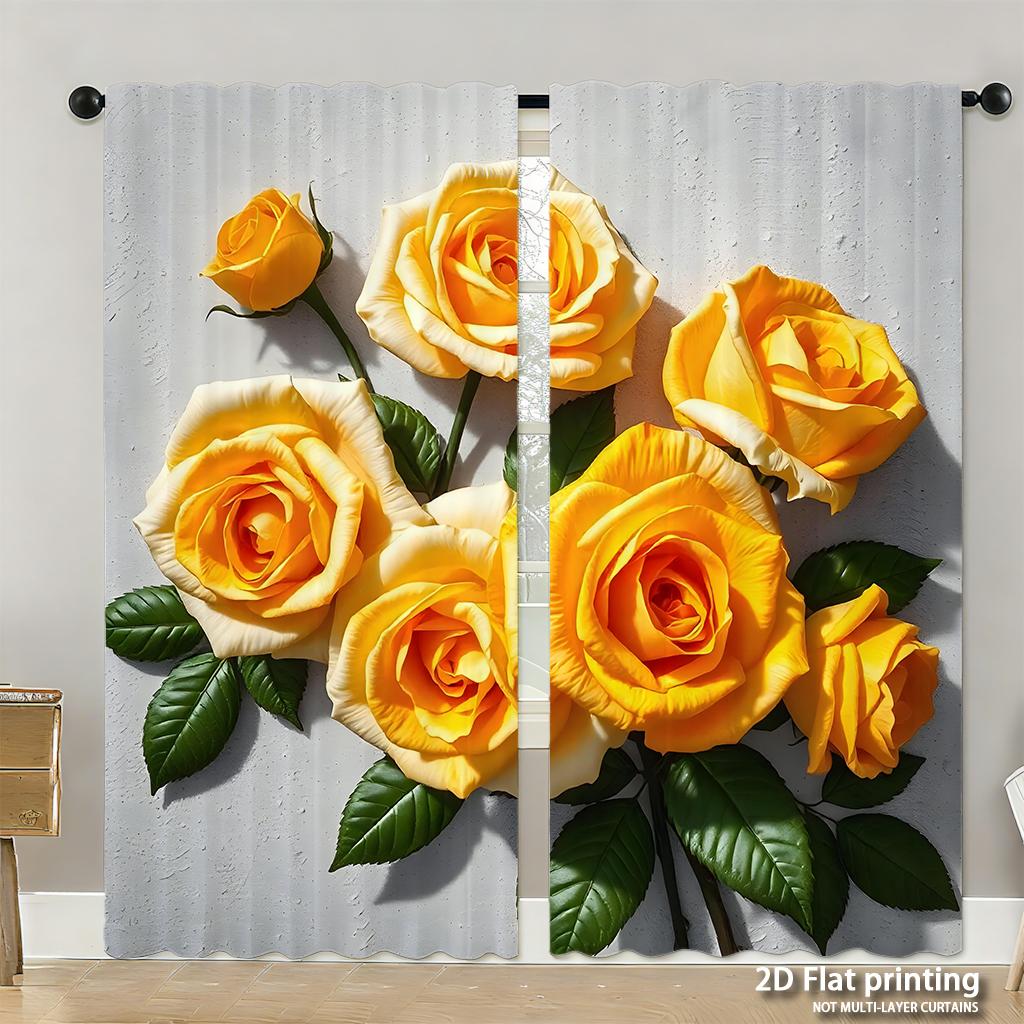 Piece Set High Definition Digital Printed Curtainsautumncolorcountrystylehousepumpkinoldtruckhome Decoration Style Curtain Polyester
