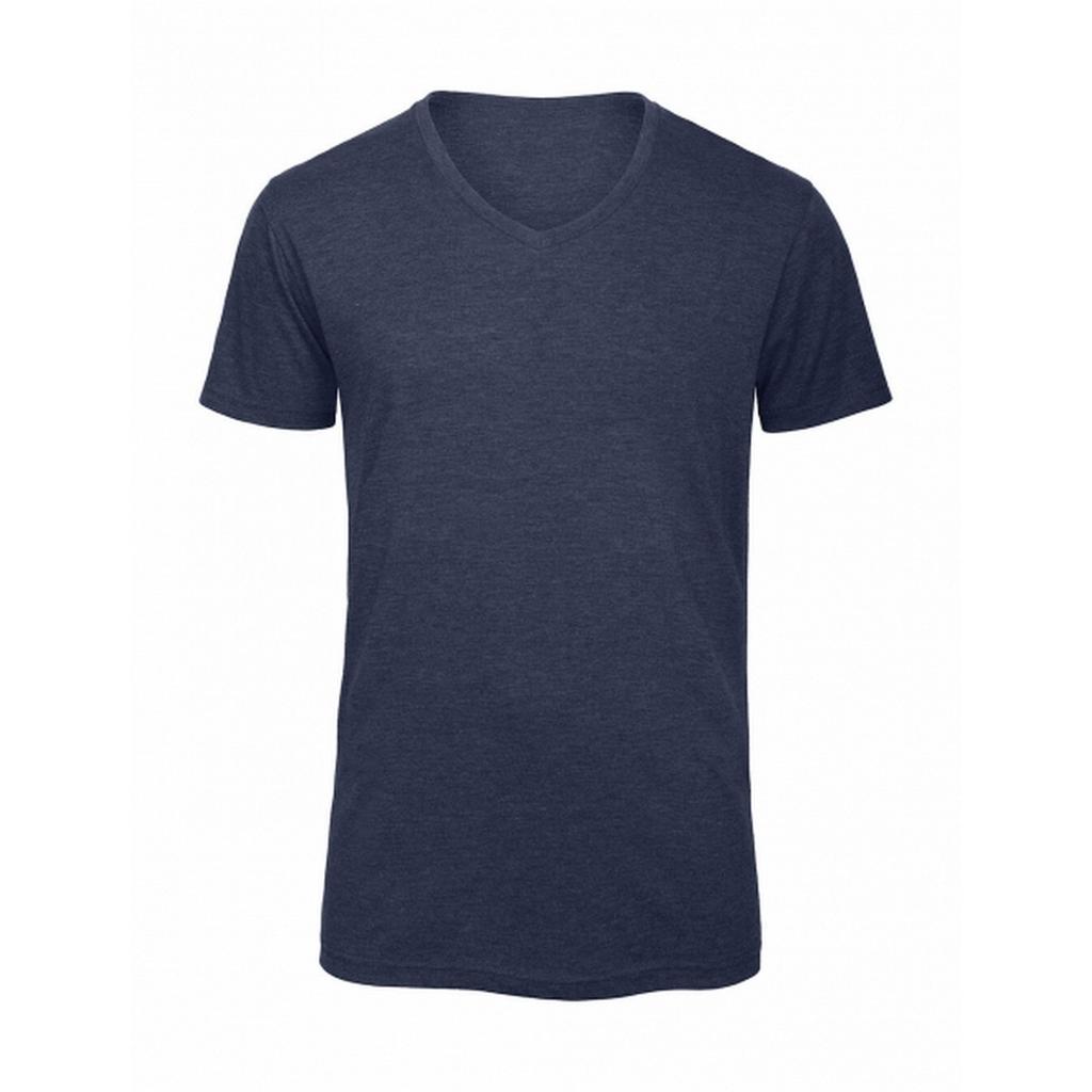 B&C Herren Triblend V-Ausschnitt T-Shirt