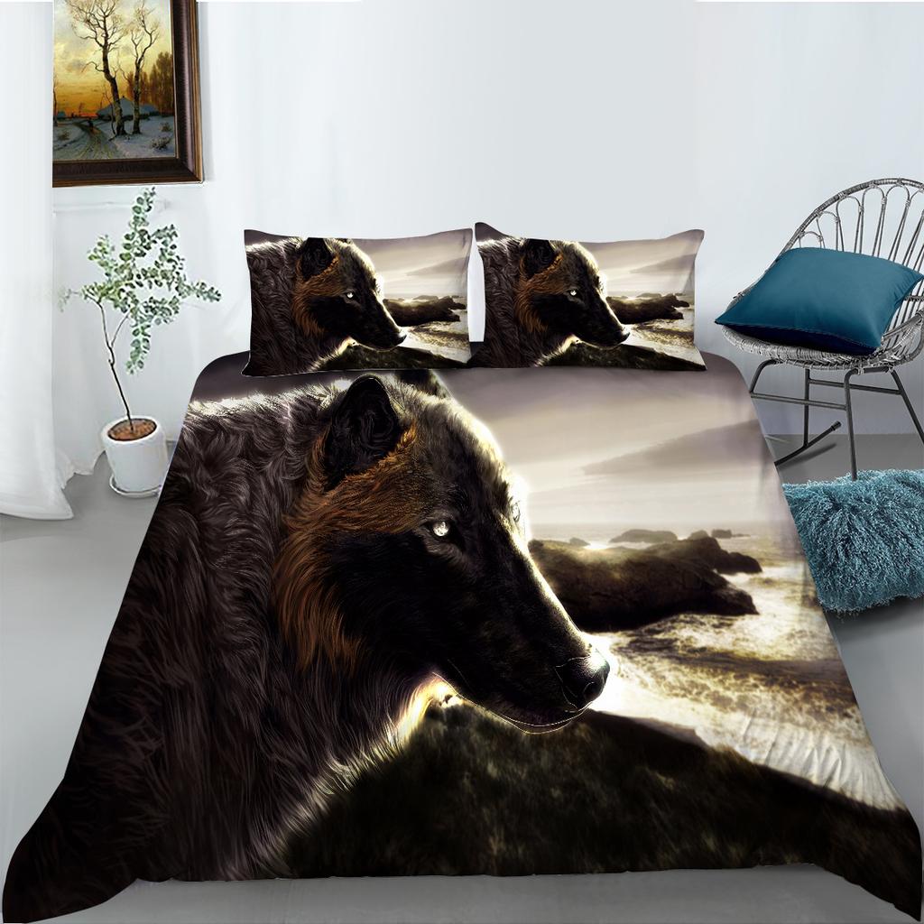 Wolf Series Polyester Bedding Two-Piece Set 3D Digital Printing