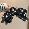 Korean Style Hair Claw Vintage Satin Polka Dot Bow Hair Clip For Women Girls Elegant Exquisite Daily Life Hair Accessories