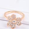 New 2024 Anniversary Gift Hot Sale Famous Brand Party Luxury Jewelry For Women Full Zicon Rose Gold Color Double Flowers Rings