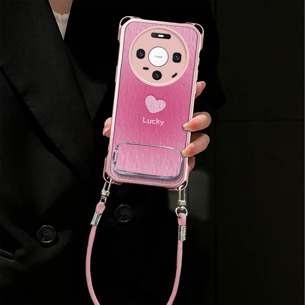 Lucky Love is suitable for Huawei mate80 mobile phone case mate70 protective case mate60/50 four-corner lanyard.