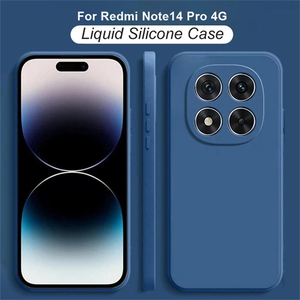 Original Soft Case for Xiaomi Redmi Note 14 Pro 4G Liquid Silicone Luxury Classic Redmi Note 14 Pro 4G Shockproof Cover Funda