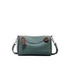 Versatile and simple top-grain cowhide women's bag, genuine leather Boston bag, shoulder and crossbody bag, textured pillow bag
