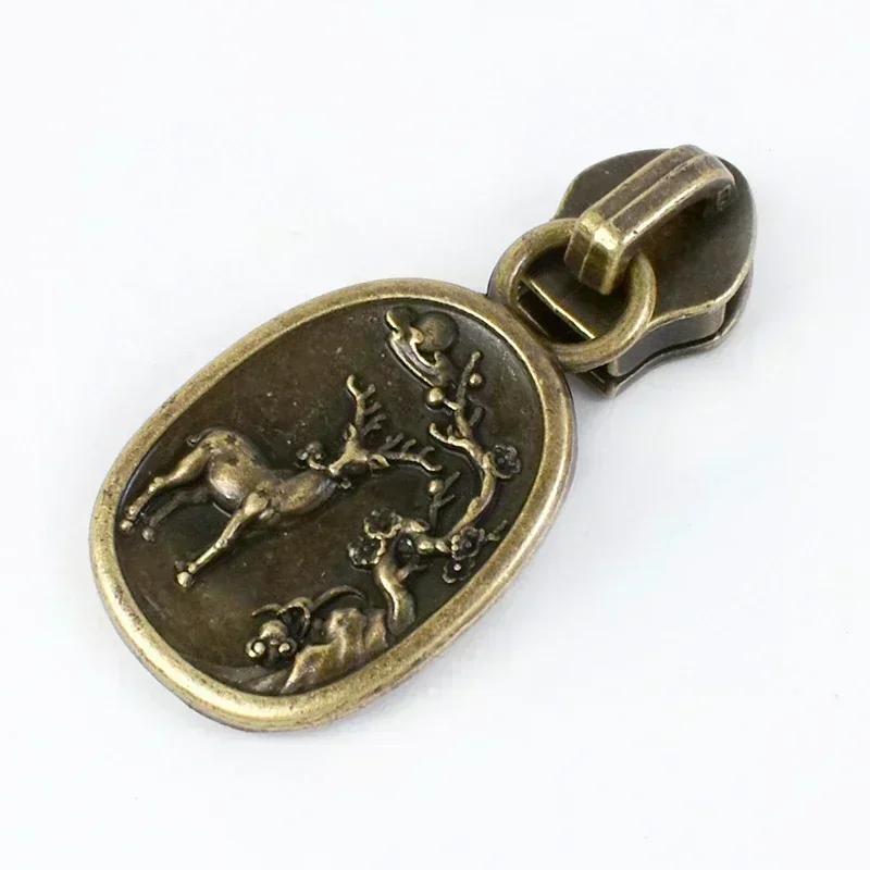 Meetee 5-20 Szt. 5# Suwak do Zamka Błyskawicznego na Zamki Nylonowe Stop Cynku Główka Zamka Dekoracja Brązowy Ciągnik Zamka Błyskawicznego Akcesoria do Szycia Kurtki Płaszcza