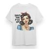 Women's Plus Size T-shirt With Sassy Lady Graphic Unisex White 100% Cotton Tee