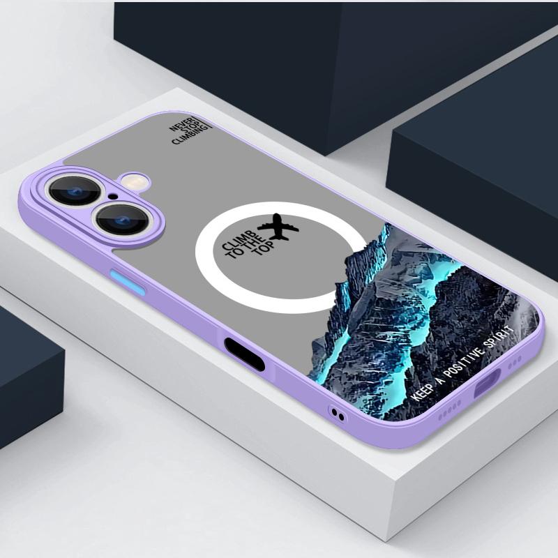 Schneebedeckter Berg Flugzeug Handyhülle Für iPhone 17 16e 15 16 Pro Max 14 13 12 Pro Air Magnetisch Für Magsafe Kabelloses Laden Abdeckung