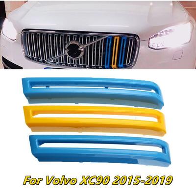 3 Adet Üç Renkli Toka 3D Ön Izgara Şeridi M Net Dekorasyon Çıkartmaları Tampon Trim Kapağı XC90 2015-2018 Araba-stil