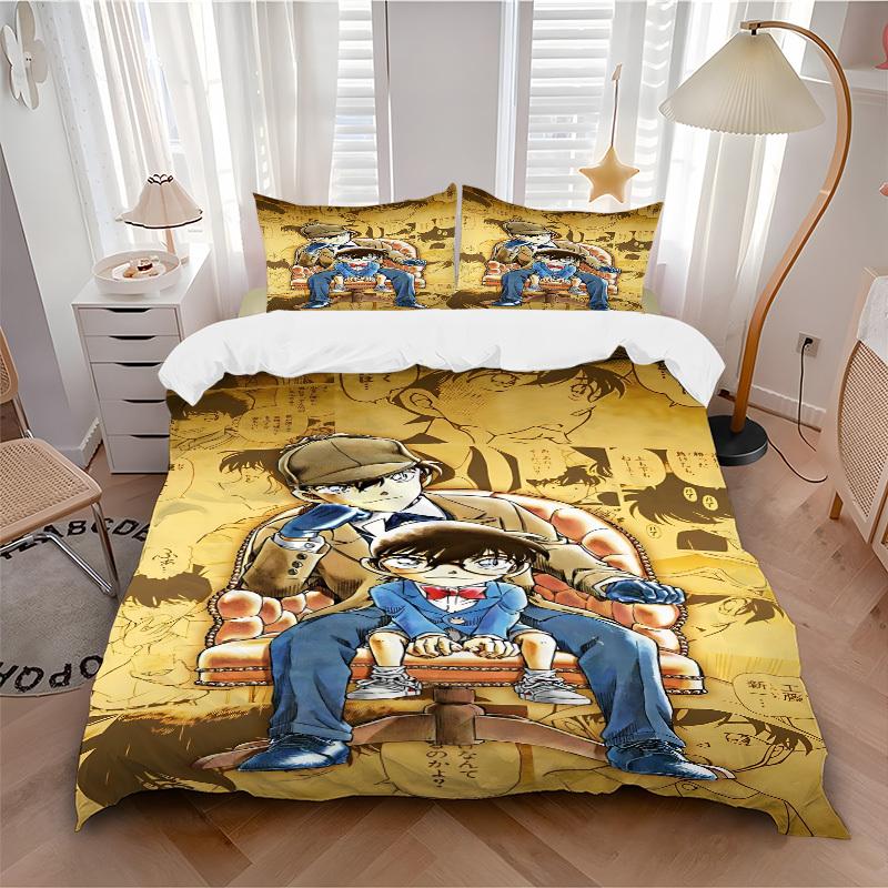 

3pc Detective Conan Bedding Set Guest Room Bedroom Decor Christmas Halloween Decor Gifts- All Seasons (No Insert)a1013088 135x200cm