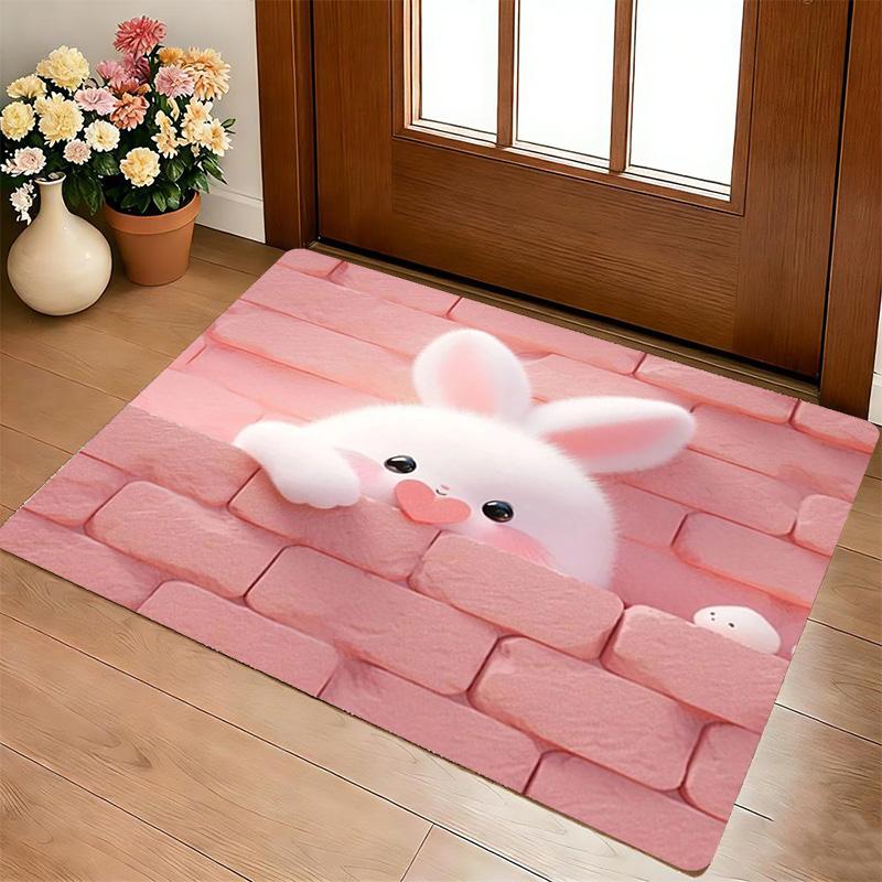 Pink Bunny Living Room Nonslip Area Rug Soft Carpet For Bedroom Game Playroom Sofa Office Home Decor Doormat Christmas Gift C926394