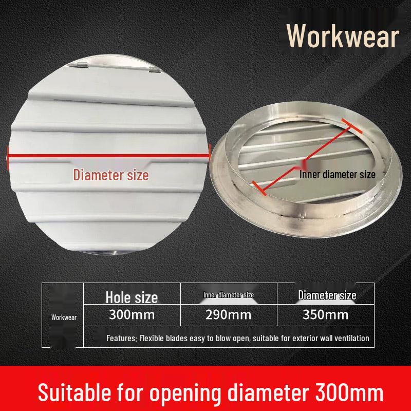 Round Aluminum Alloy Self-Closing Air Vent Louver Fan for Indoor Exhaust Systems