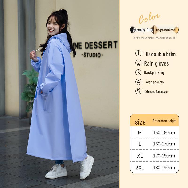 Zheng Yu Extra Long Full Body Raincoat for Outdoor Travel and Electric Vehicle Riders