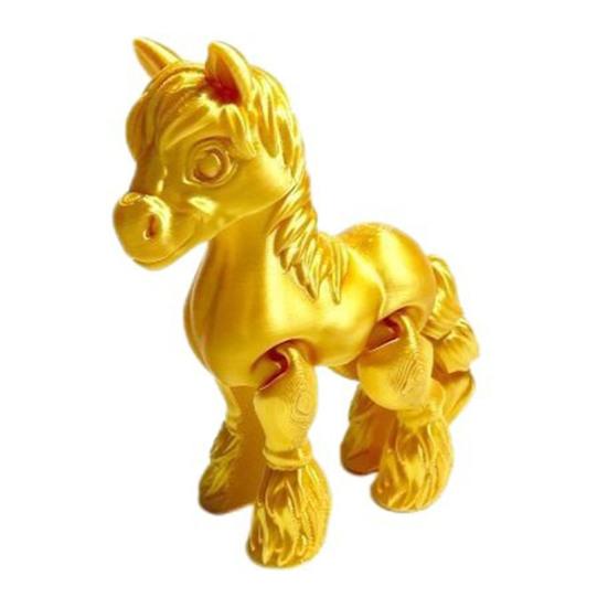 3D Printed Horse Figurine Movable Joints Pony Statue Stress Relief Fidget Toy Educational Animal Model Desktop Decoration Ornament