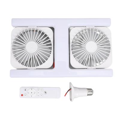 Ventilátorové světlo typu H Tiché Nastavitelný úhel Dálkové ovládání Dvojité ventilátory s LED světlem Patice E27 pro domácnost