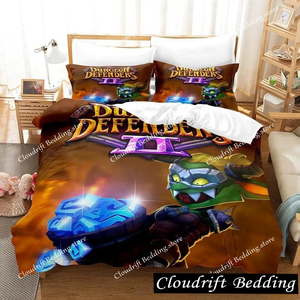 New 3d Printed Game Dungeon Defenders Bedding Set Cartoon Anime three-piece Set Adult Kid Bedroom Duvet Cover Sets Home Textiles