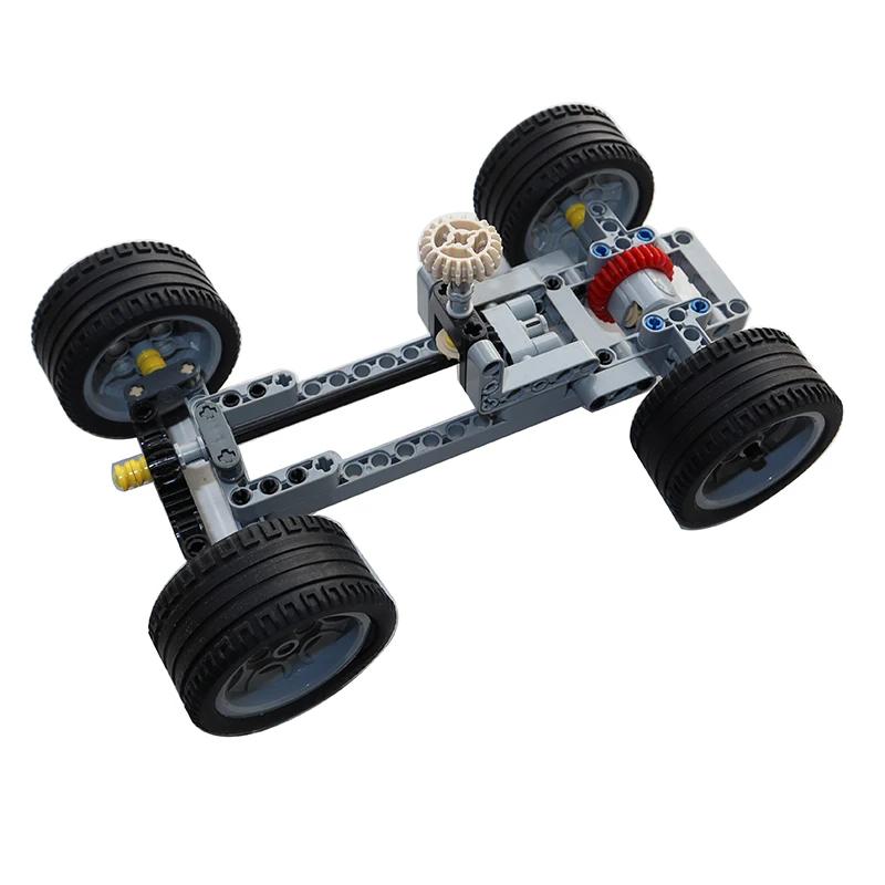 Non-Toxic Building Blocks Drive Car Front Back Suspension Steering System Differential Gears Self-Locking Bricks Moc Technical Parts