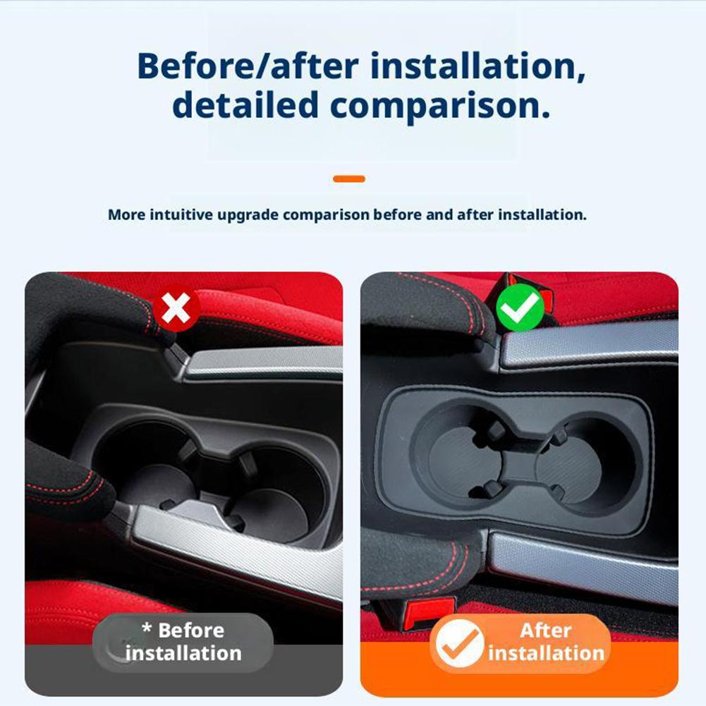 For Civic R FL5 Silicone Water Cup Holder Rear Seat Leakproof Silicone Center Console Cup Stand Car Interior Accessories
