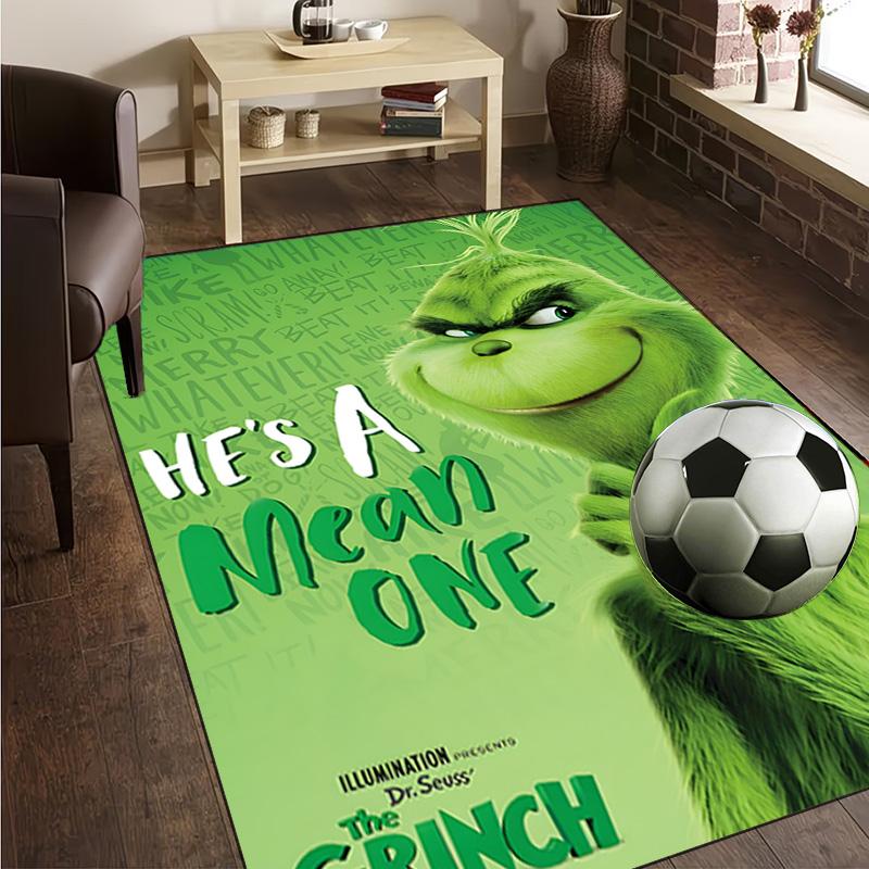 Grin-ch's Festive Adventure Rug Office Carpet Non-Slip Mat, Chair Rug Floor Covering for Gaming, Bedroom, Living Room , Home Decor Christmas Gift