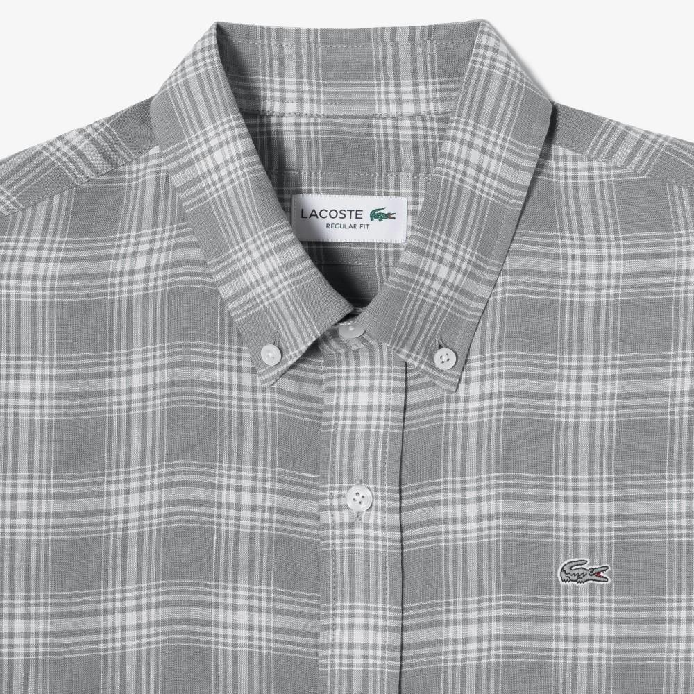 Lacoste Men's Linen Big Check Shirt CH739E-56G5HI