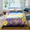 Lavender King Queen Duvet Cover Purple Flower Butterfly Bedding Set Abstract Marble Floral Comforter Cover Polyester Quilt Cover