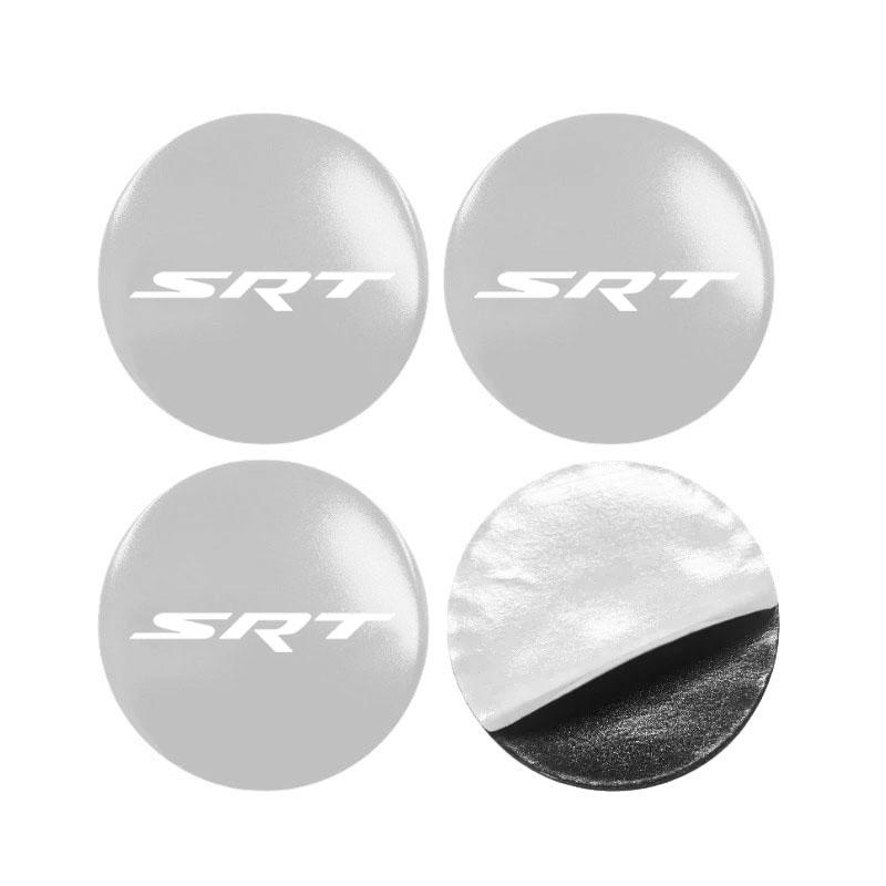 4pcs With Logo Car Wheel Center Hub Caps Emblem Sticker Decals for Dodge SRT Car Accessories Strong adhesion Not easy to fall