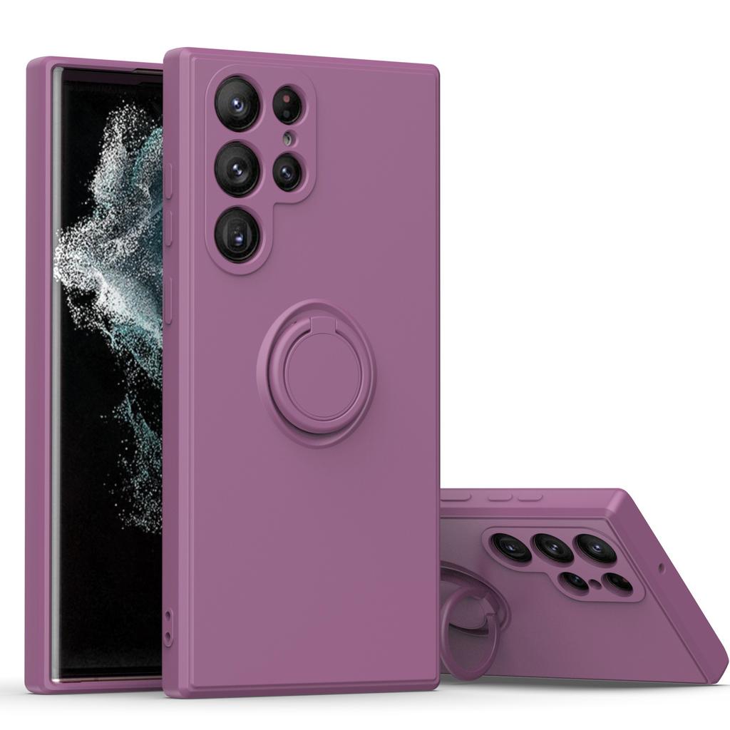 Suitable for Samsung S25 Phone Case, Note20Ultra Liquid Silicone Protective Case A15, Skin-feel Ring Stand A55