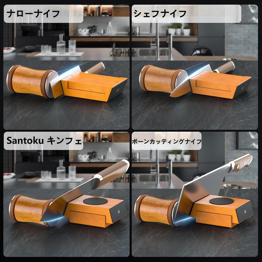 SCHACCESS Knife Rolling Height and Angle to Diamond Compatible with All Knives Sharpener, Type, Adjustable, 15° 20°, Whetstone, 400/1000 Grit,