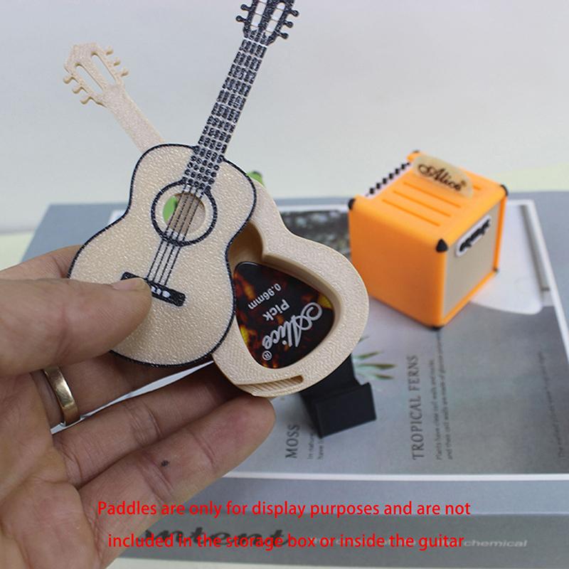 1 Set Guitar Mini Guitar Pick Storage Box 1/12 Dollhouse Miniature Decorative Props For Music Scenes Doll Accessories Toys