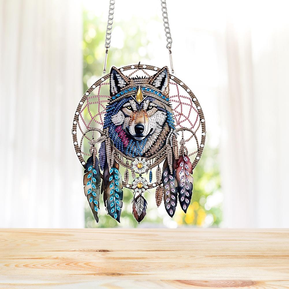 2D Flat DIY Diamond Painting Set Rhinestone Diamond Art Window Pendants Diamond Art Pendant DIY Home Decor Hanging Charm