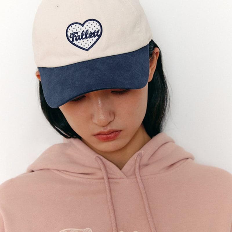 FALLETT Dot Heart Logo Typography Ball Cap Navy