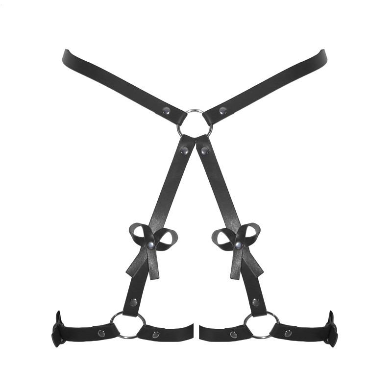 Women Sexy PU Leather Harness BDSM Lingerie Gothic Erotic Costume Fetish Babydoll Underwear Garter Belt
