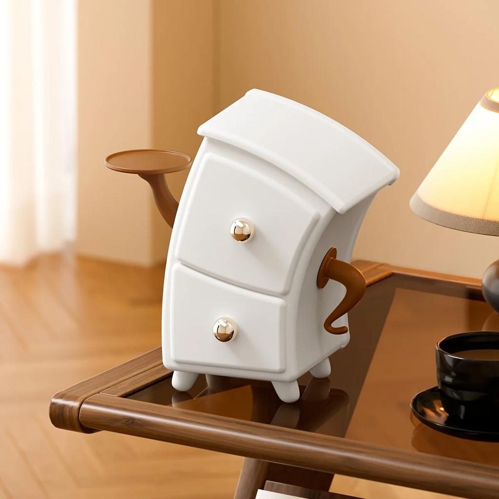 Retro Series Cross Waist Storage Box. Double Layered Organizing Drawers for Desktop Items. Suitable for Living Room and Bedroom