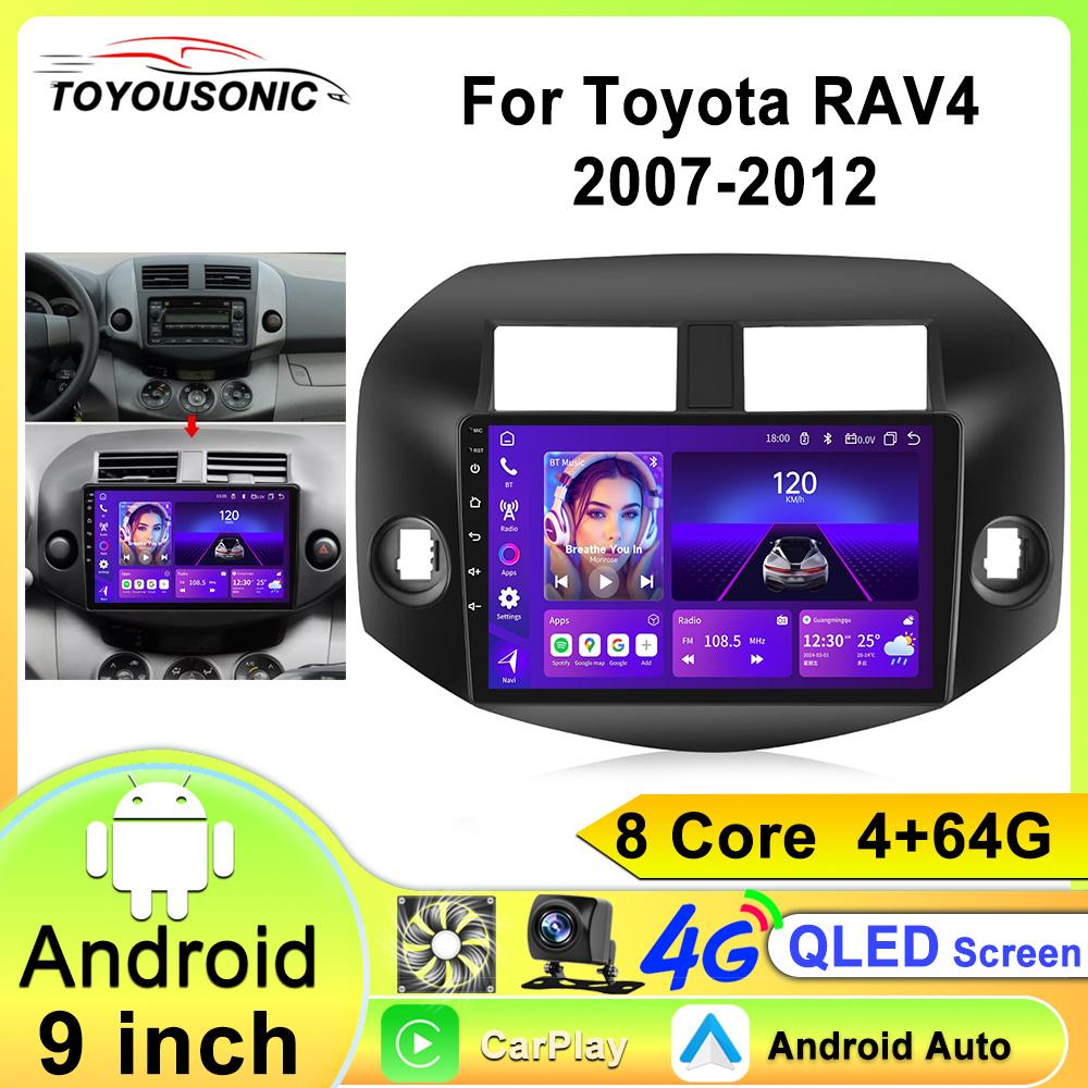 Android Auto Intelligent Car Radio For Toyota RAV4 3 XA30 2007-2012 Multimedia Player 2 Din Stereo Screen GPS Navigation Carplay