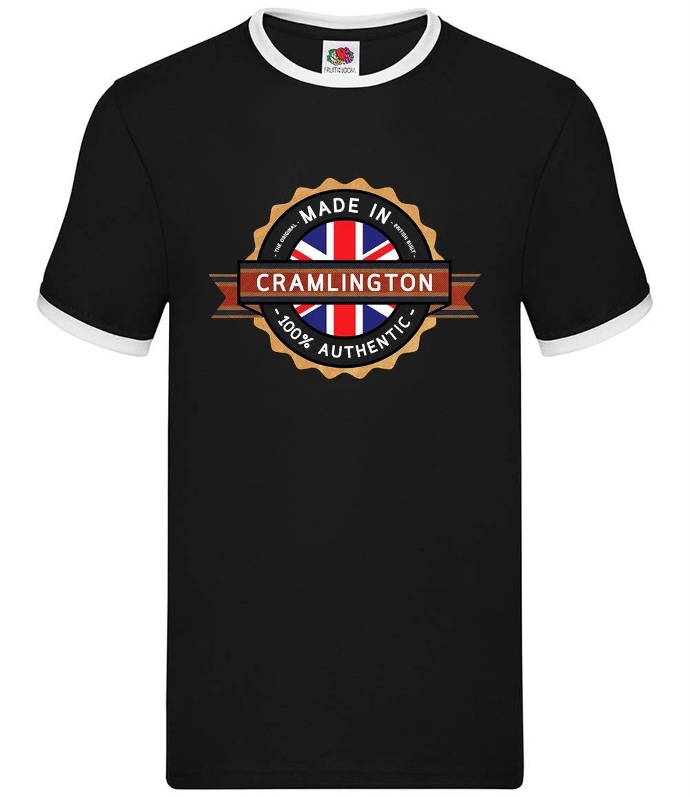 Made In Cramlington - Mens Ringer - Town Hometown Born In Northumberland L