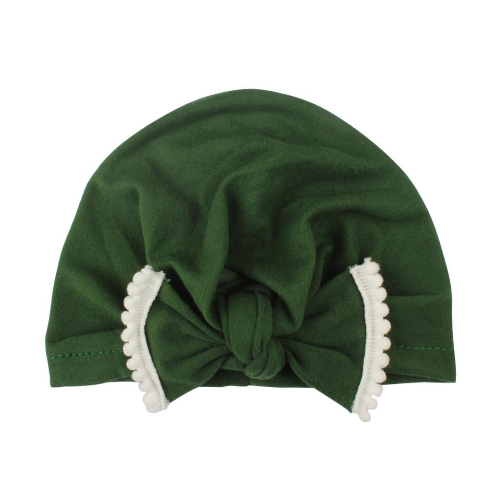 

Детские Шапки с Большим Бантом Вязаные Зимние Теплые Хлопковые с Отворотом Шапка Тюрбан Головной Убор Бини