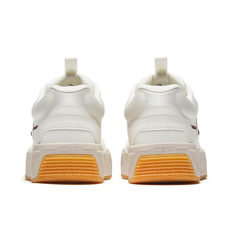 Anta C37 Series Trendy Casual Non-Slip Shock Absorbing Wear-Resistant Low-Top Skate Shoes Men Sneakers White Red 912448081-4