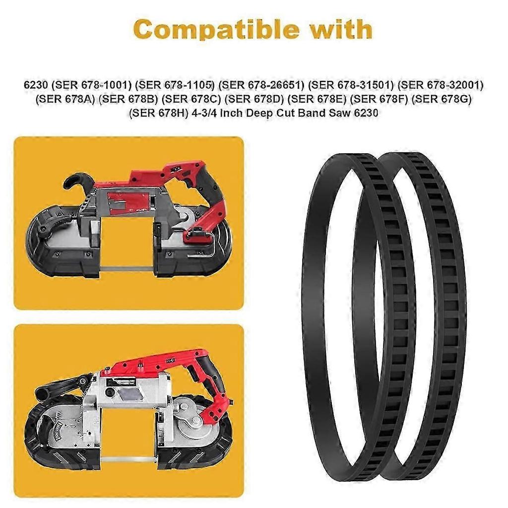 2 Pack 650721-00 Bandsaw Tires Belt Band Saw Rubber Tires Belt for 514002079 A02807 DCS374 DWM120