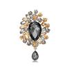 Classic Alloy Crystal Brooch Pin With Multifunctional Safety For Winter Fashion Gift
