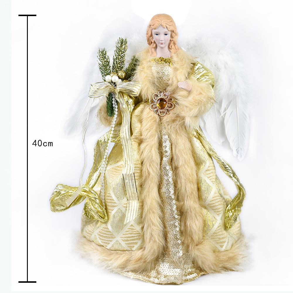 Poupée Ange De Noël En Peluche – Pendentif Décoratif 18 Cm – Avec Jupe Rose Et Boucle De Suspension