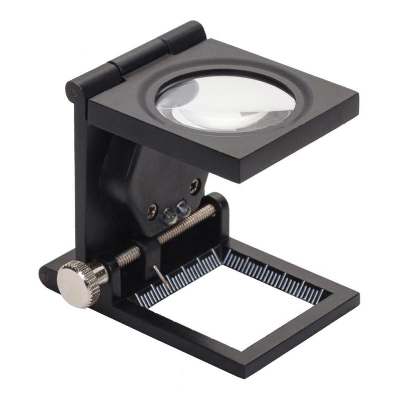 10x stolní kapesní lupa skládací váha Zvětšení s 2 LED osvětlením pro látkové textilie