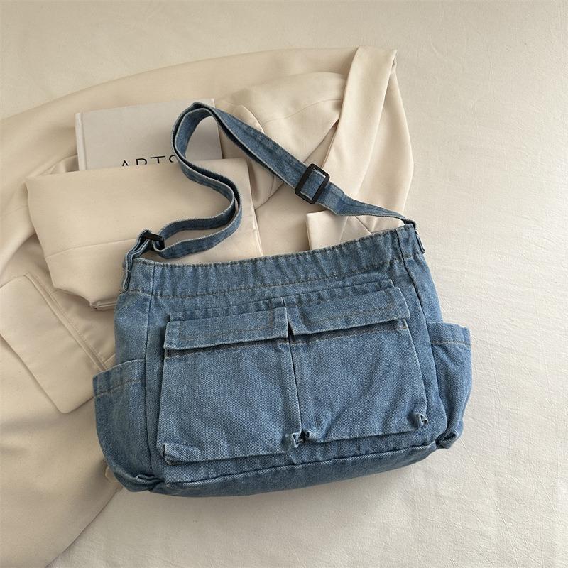 Lightweight denim bag temperament women's bag fashion shoulder bag women's leisure travel messenger bag