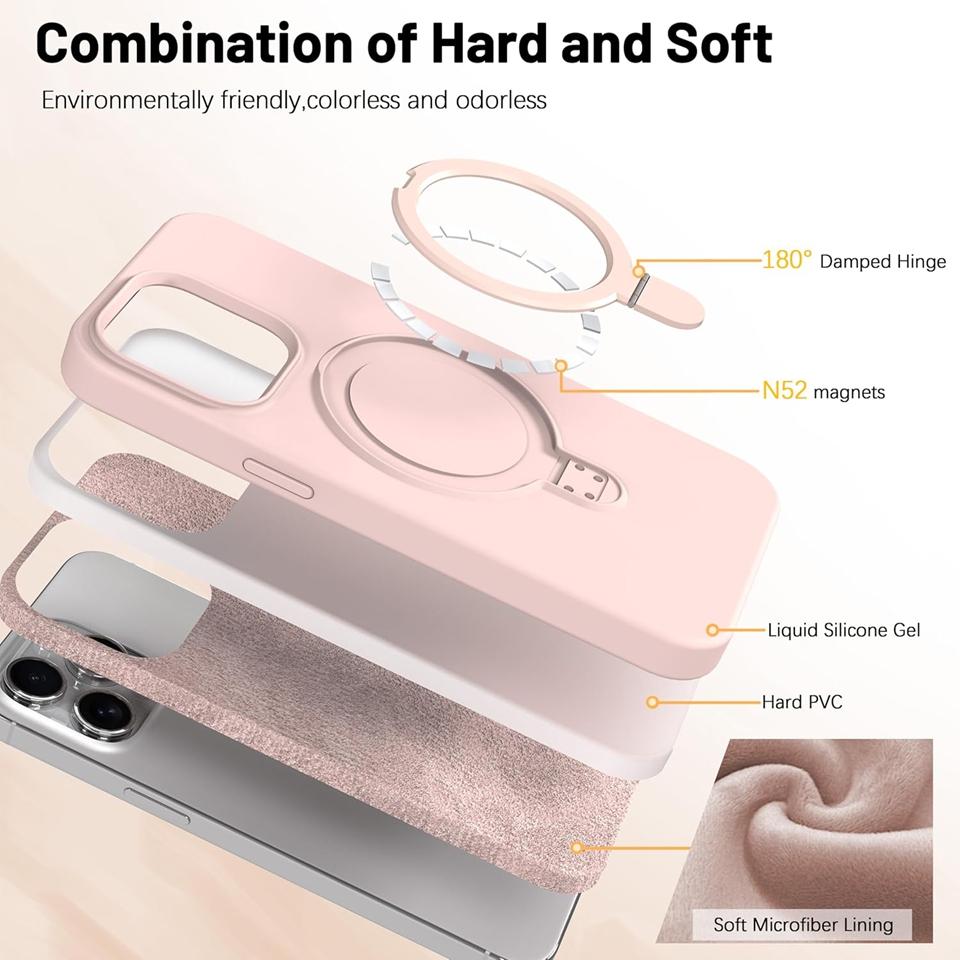 Liduid Silikon Magnetständer Handyhülle Für iPhone 15 14 16 Plus 11 12 13 16 Pro Max Magsafe Ladeschutz Weiche Hülle