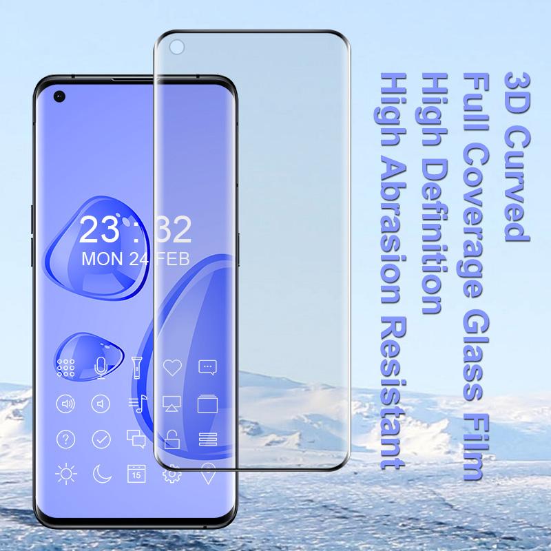 IMAK 3D Curved Tempered Glass Full Screen Covering Film Side Glue for Oppo Find X3/Find X3 Pro