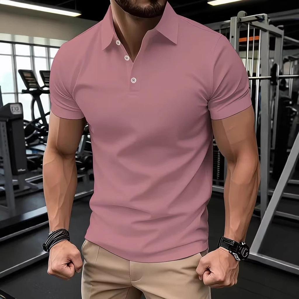 Essential Slim Fit Short Sleeve Polo Shirt, Casual Top for Daily & Gym
