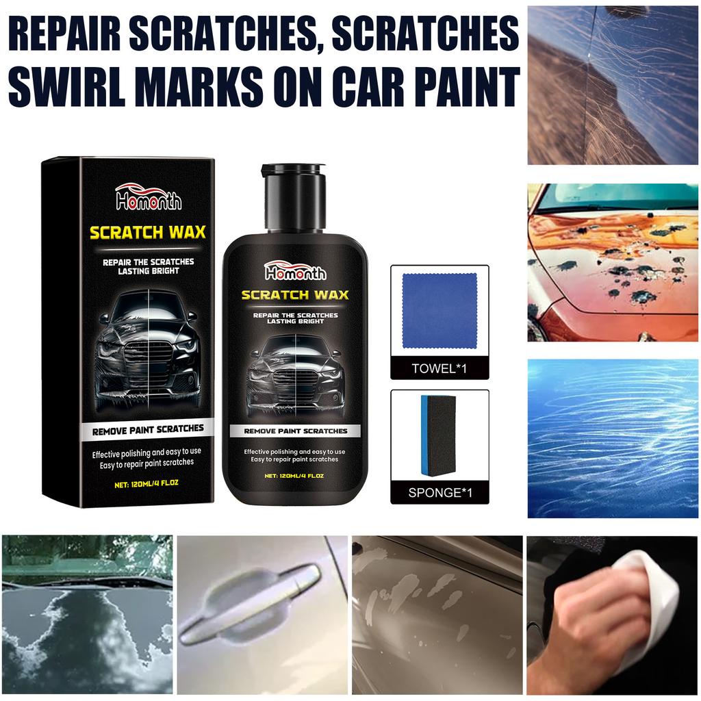 HOMONTH Auto Scratch Remover Nástroje pro péči o lak Auto Swirl Remover Oprava škrábanců Leštění Auto karosérie Brusná směs Anti Scratch Wax