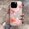 Lily Flower Print IMD Material Silvery Phone Case for iPhone 16 E 15 14 13 12 11 Pro Max XS XR X 7 8 15 16 Plus Shockproof Cover